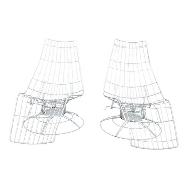 This is a pair of Mid-Century Modern high-back Riviera Siesta Rocker patio lounge chairs, Model 36. The pair was produced...