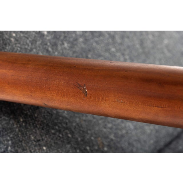 Wood Unique Industrial Brass and Walnut Lounge Chair with Gray Tweed Upholstery, USA, circa 1970's For Sale - Image 7 of 11