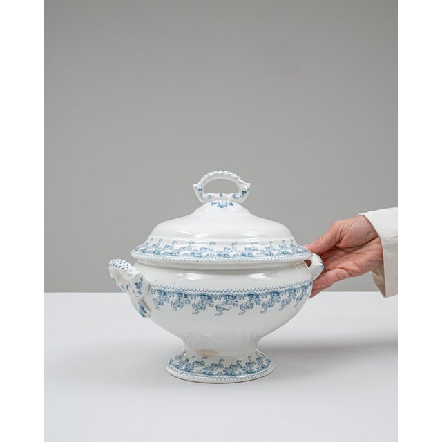 Mid 20th Century 20th Century Belgian Special Edition Porcelain Tureen With Lid For Sale - Image 5 of 18
