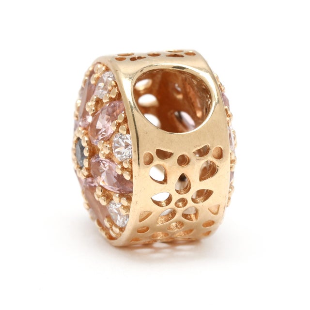 Modern Pandora Opulent Floral Charm, 14k Yellow Gold, Length 11.5 Mm For Sale - Image 3 of 5