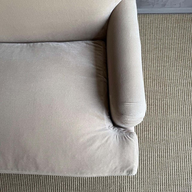 Custom Made Modern English Arm Sofa in Performance Linen Velvet - 96" For Sale - Image 9 of 11