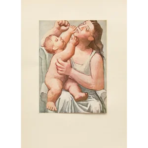 1960s After Pablo Picasso "Mother and Child", Period Full-Color Print