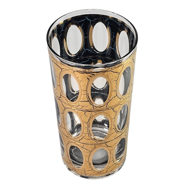 This vintage set of highball glasses was produced by Culver Ltd. as part of the Pisa / Sky ball line, a series recognized...