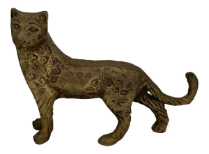Mid Century Brass Leopard Statue Decor