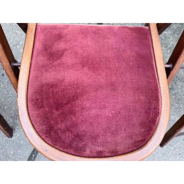 Vintage Wooden Theatre Folding Chairs by General Sales Co. (Set of 4) For Sale - Image 9 of 13