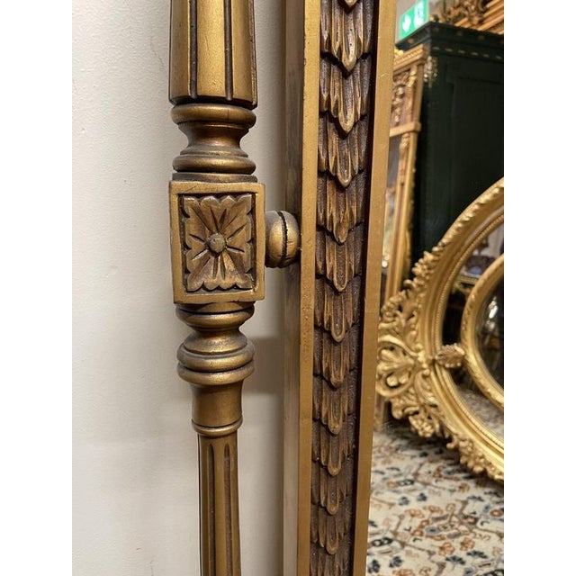 Grand Neoclassical Style Floor Mirror For Sale - Image 4 of 5