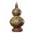 Late 20th Century Gilt Bronze Cloisonné Enamel Double-Gourd Vase With Filigree Stand For Sale