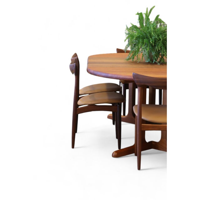 Walnut and Leather Dining Chair by H. W. Klein for Bramin, 1960s, Set of 6 For Sale - Image 12 of 17