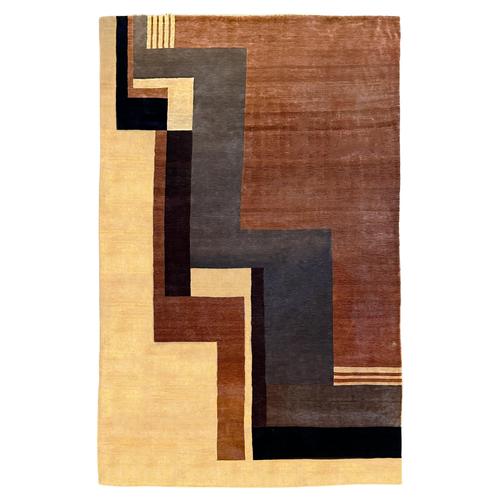 Hand-Knotted Silk Rug in the style of Ivan Da Silva Bruhns for Boccara, France, 2009 For Sale - Image 10 of 10