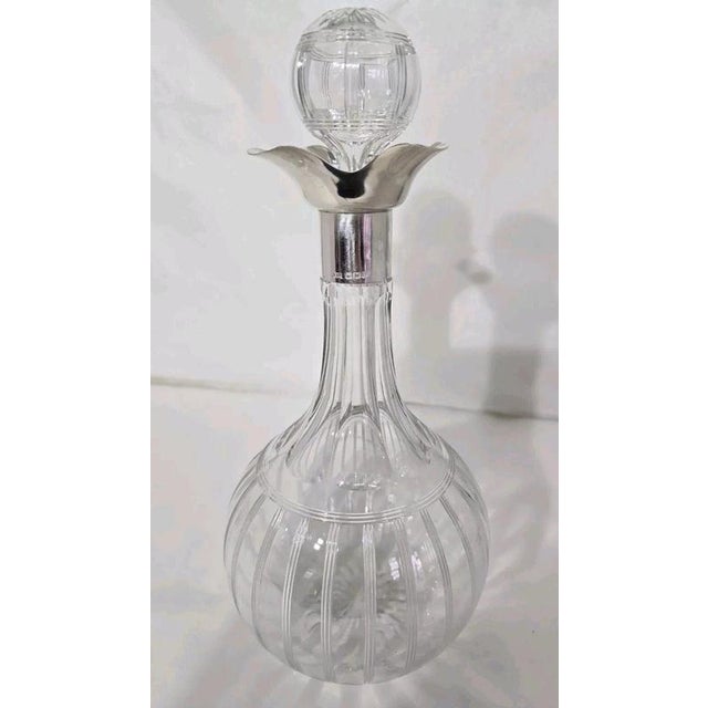 1920s Antique Art Deco Glass Spirit Decanter from Walker & Hall, Sheffield, 1924 For Sale - Image 5 of 18