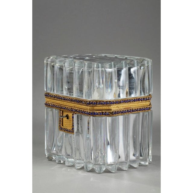 Early 19th Century Casket with Cut Crystal and Gilt Bronze For Sale - Image 5 of 12