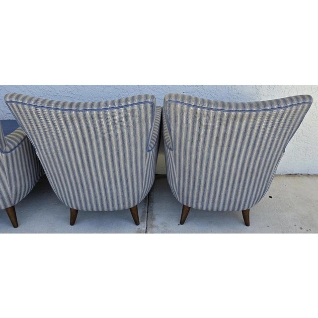 1950s MCM Edward Wormley Gio Ponti Style Armchairs Set of 4 For Sale - Image 13 of 18