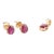 18k Yellow Gold Ruby Birthstone Jewelry Set for Women- 4 Pieces, Pendant, Ring, Earrings For Sale