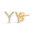 Expertly crafted to symbolize individuality and grace, this exquisite "Y" initial stud earring is fashioned from radiant...