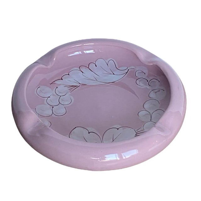 Vintage Hand Painted Pink Italian Ashtray / Catchall For Sale In Chicago - Image 6 of 9