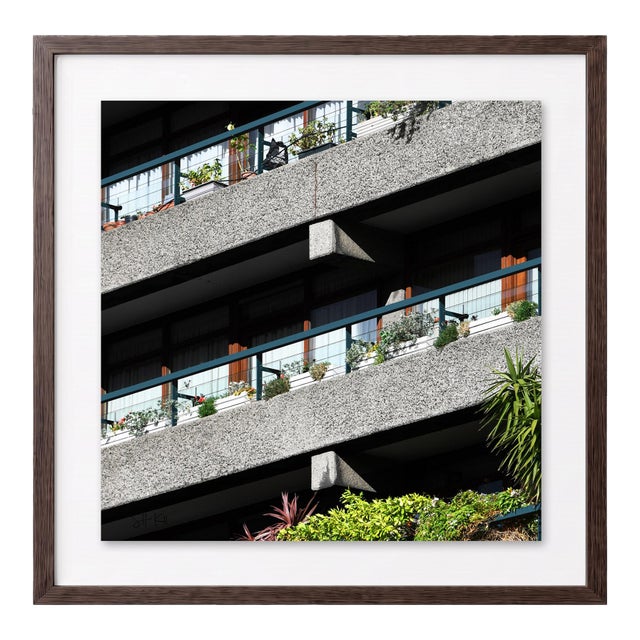 “Barbican 10” Giclee Archival Pigment Print 24x24 Framed in Walnut For Sale