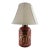 Hand Painted Metal Canister Table Lamp For Sale