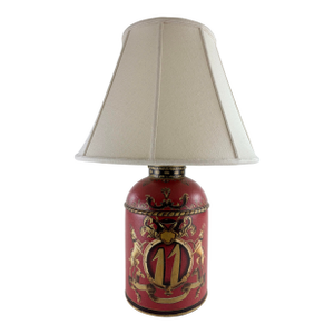 Hand Painted Metal Canister Table Lamp