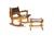 Mid-Century Modern Vintage Mid Century Modernist Wood + Leather Rocking Chair + Ottoman Set – Angel Pazmino For Sale - Image 3 of 15
