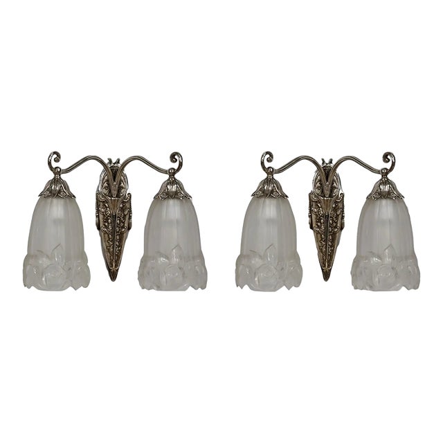 French Art Deco Wall Sconce by P. Gilles 1920s France - A Pair For Sale