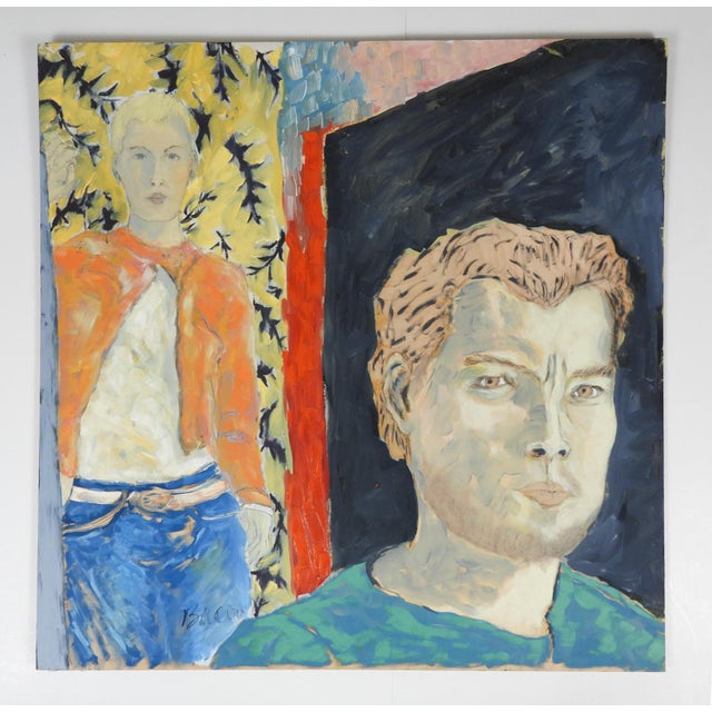 Contemporary Expressionist Portrait Painting Blonde Woman and Man For Sale In Seattle - Image 6 of 7