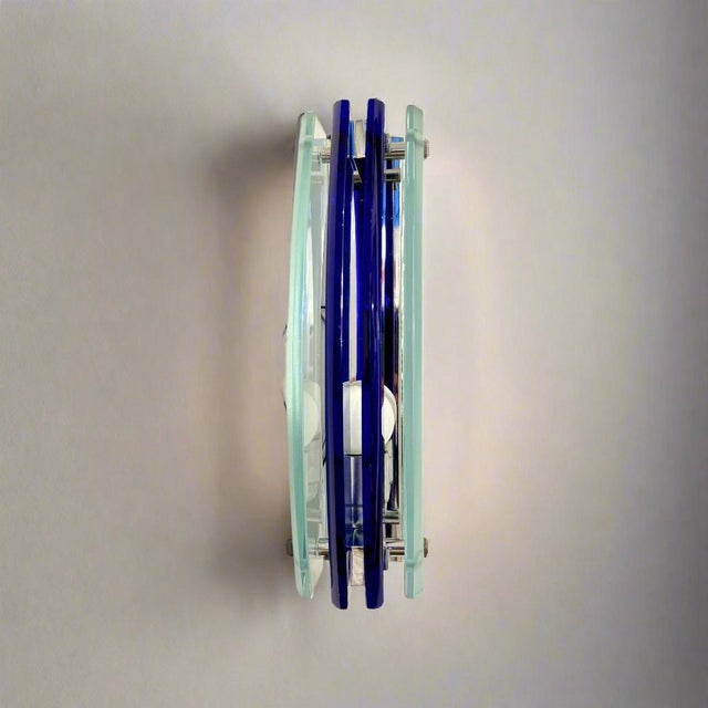 1960s Pair of Modernist Italian Art Glass Sconces by Veca For Sale - Image 13 of 18