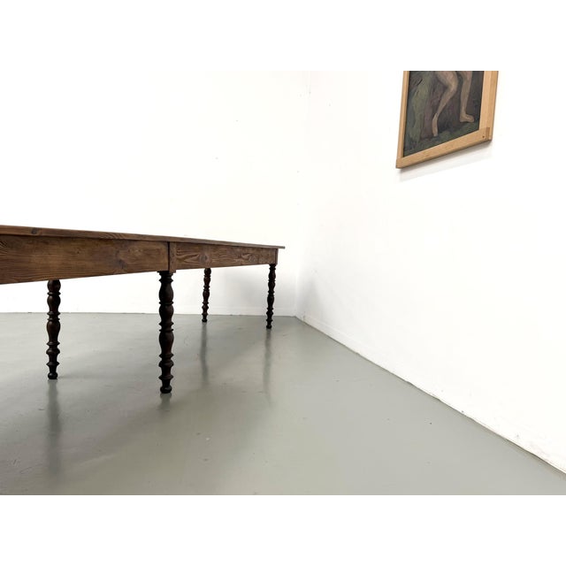 Farmhouse Table in Pine, 1900s For Sale - Image 10 of 18