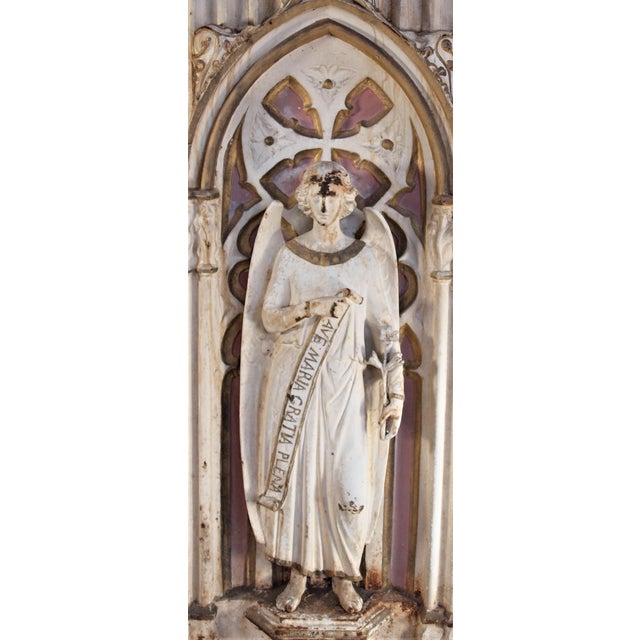 1910s 1910s Large Cast Iron Shrine Standing Angel Indoor/Outdoor For Sale - Image 5 of 9