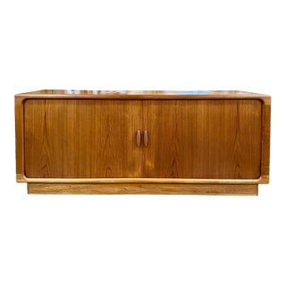 Mid 20th Century Danish Modern Teak Credenza by Dyrlund With Tambour Doors For Sale
