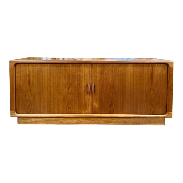 Mid 20th Century Danish Modern Teak Credenza by Dyrlund With Tambour Doors For Sale