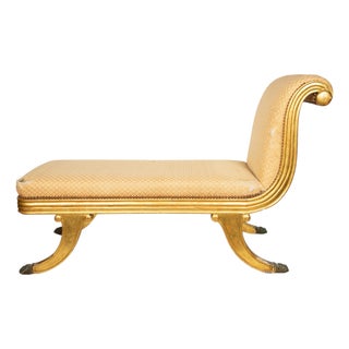 Fine French Empire Carved and Giltwood Méridienne, Circa 1810–1820 For Sale