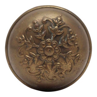 Antique Norwalk Brass Floral Door Knobs For Sale