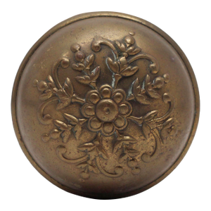 Antique Norwalk Brass Floral Door Knobs