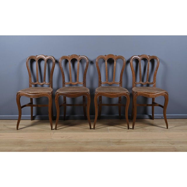 Wood Louis XV Oak Chairs, 1800s, Set of 4 For Sale - Image 7 of 17