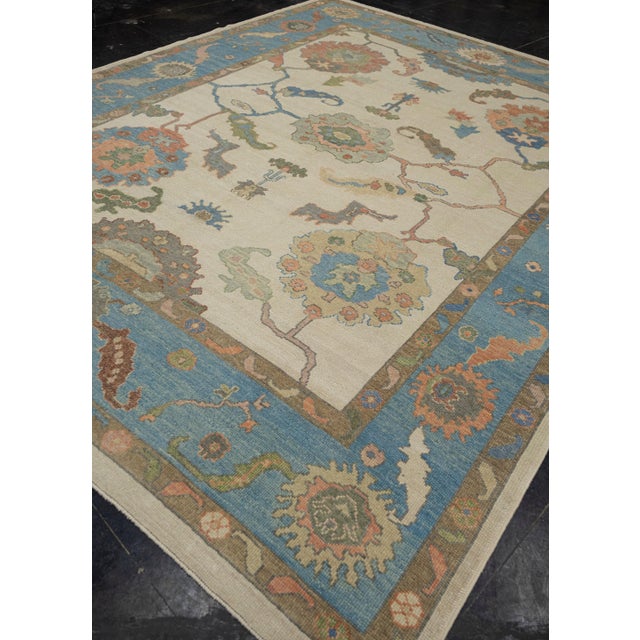Turkish Turkish Oushak Rug 9'6" x 12'2" For Sale - Image 3 of 7
