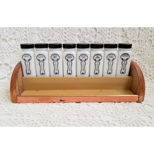 White 1940s Black and White Griffith’s Laboratories Spice Rack - Set of 17 For Sale - Image 8 of 13
