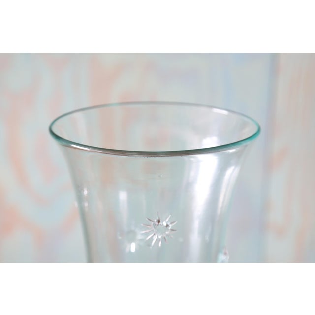 Mid-Century Modern 1960s 14" Large Italian Empoli (Attr.) Center Vase Clear Starburst For Sale - Image 3 of 7