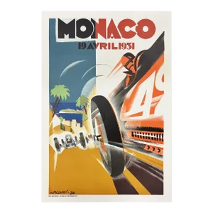 "Monaco Grand Prix 1931" Auto Racing Lithograph Poster