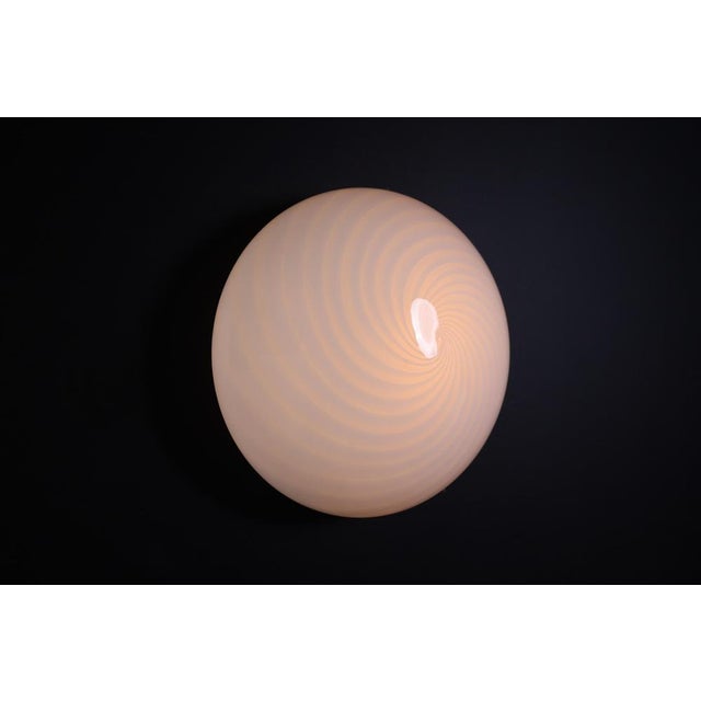 Large Murano Swirl Glass Ceiling Light attributed to Vm-Vetri, Italy, 1970s For Sale - Image 3 of 17