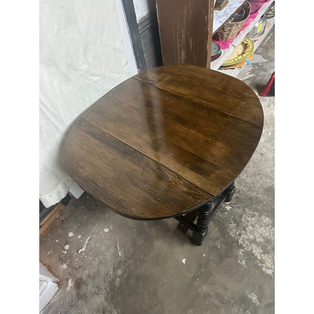 Black 1940s Gate-Leg Accent Table For Sale - Image 8 of 12
