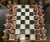 Mid-Century Modern 1950s Tiled Mid Century and Wood Chess Board With Chess Figurines - Set of 33 For Sale - Image 3 of 9
