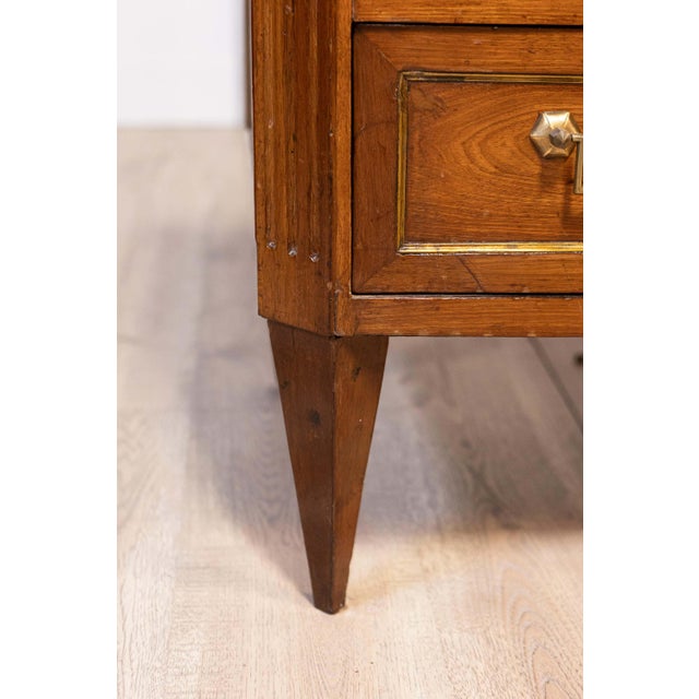 Italian Piemontese 1890s Three-Drawer Walnut Commode with Dark Green Marble Top For Sale - Image 17 of 18