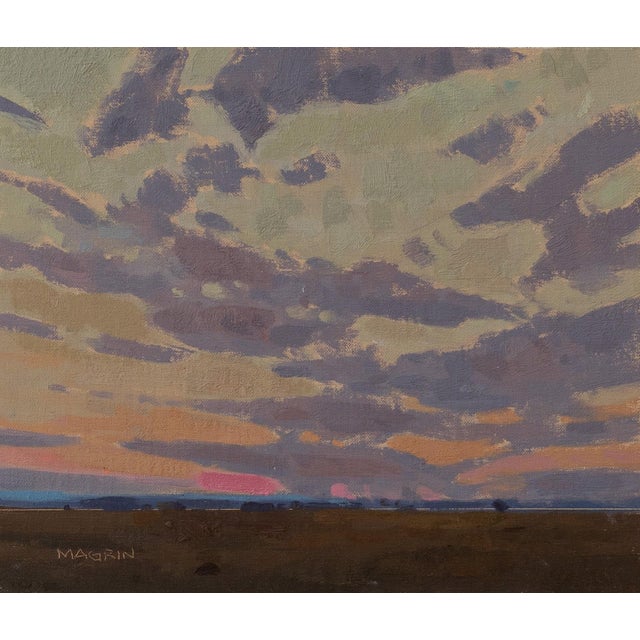 "Remembering Today" is an oil on mounted linen landscape painting by Michael Magrin, completed in 2025. The sky fills all...