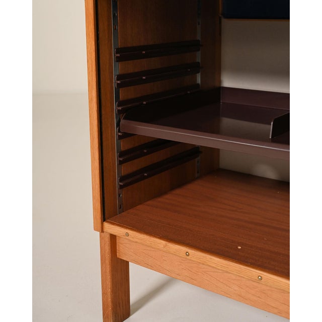 Brown Vintage Oak Bookcase with Shutter Doors, 1960s For Sale - Image 8 of 10