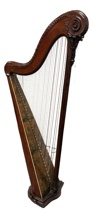 18th Century French Harp With Hand Painted Chinoiserie Motifs