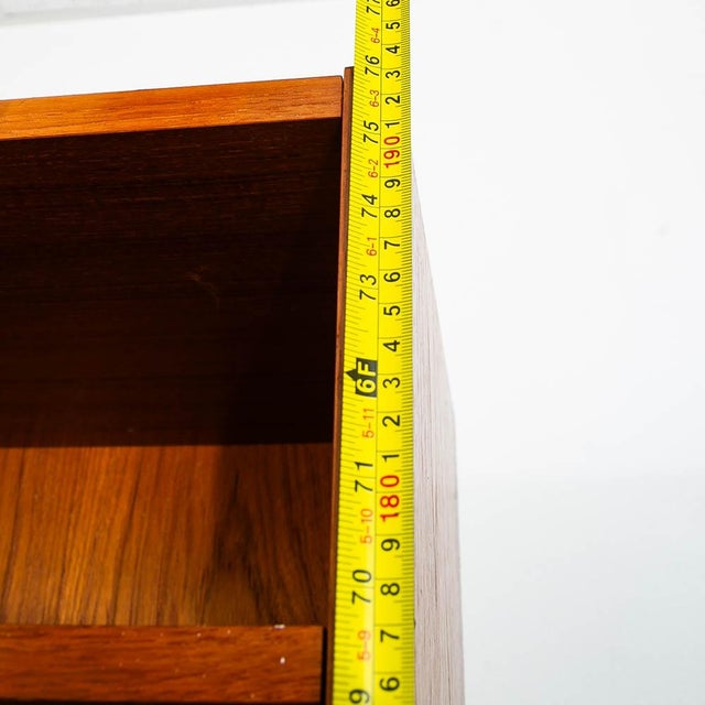 Mid Century Danish Modern Bookshelf Tall Teak Wood Shelving Unit Adjustable MCM For Sale - Image 10 of 11