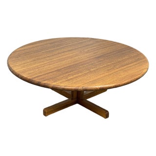 American Modern Round Wood Coffee Table, Mid 20th Century For Sale