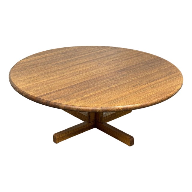 American Modern Round Wood Coffee Table, Mid 20th Century For Sale