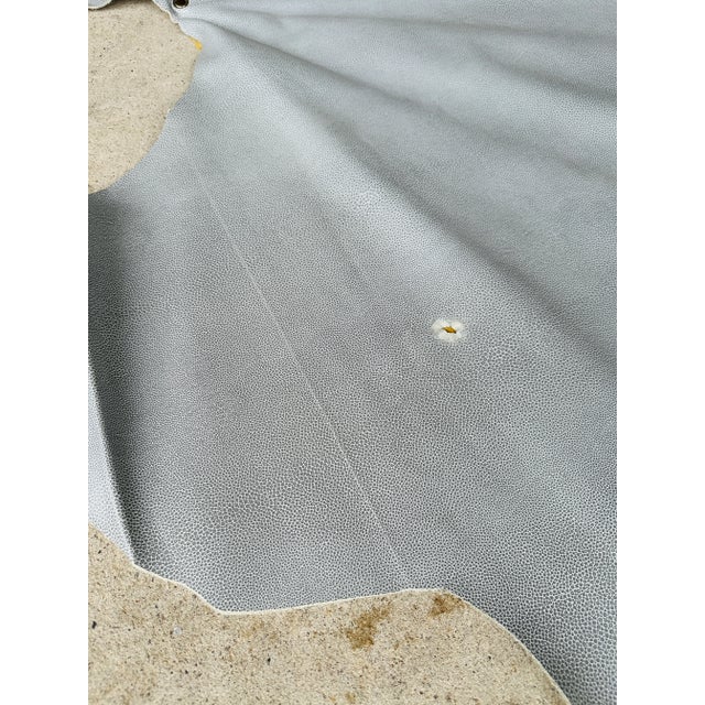 Light Gray Faux Shagreen Leather Hide For Sale - Image 4 of 5