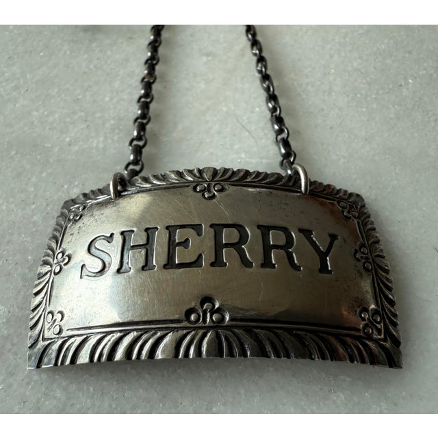 Mid 20th Century Sterling Silver "Sherry" Decanter Label/Tag by Stieff Company for Colonial Williamsburg For Sale - Image 5 of 10